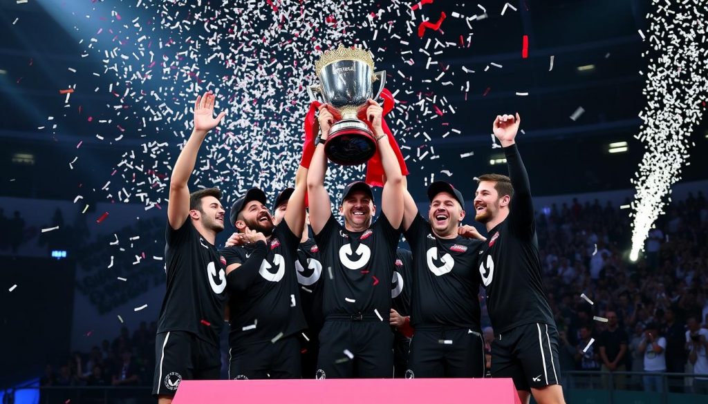 Команда Astralis поднимает трофей Major-турнира