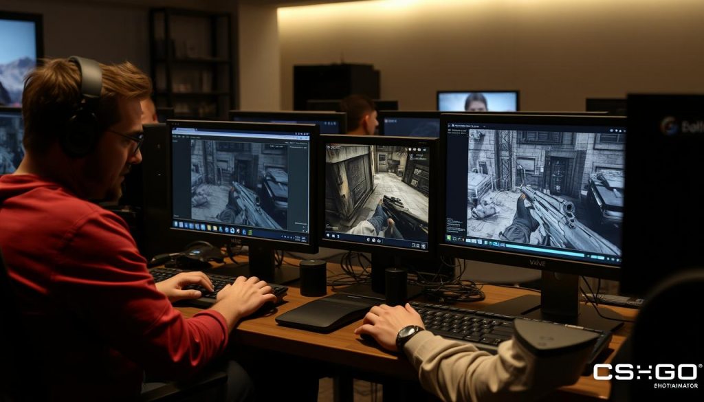 Скриншот раннего бета-тестирования CS:GO с разработчиками Valve