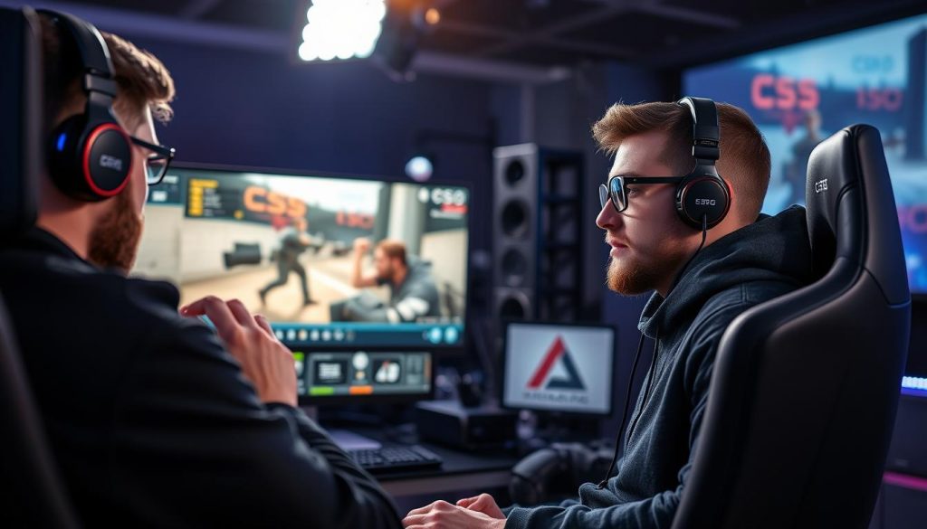 Стример CS:GO во время прямой трансляции